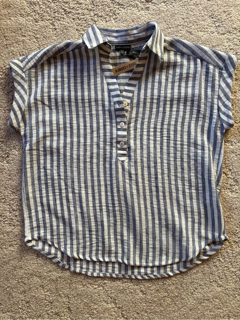 Coco Carmen Blue Stripe Women's Top
